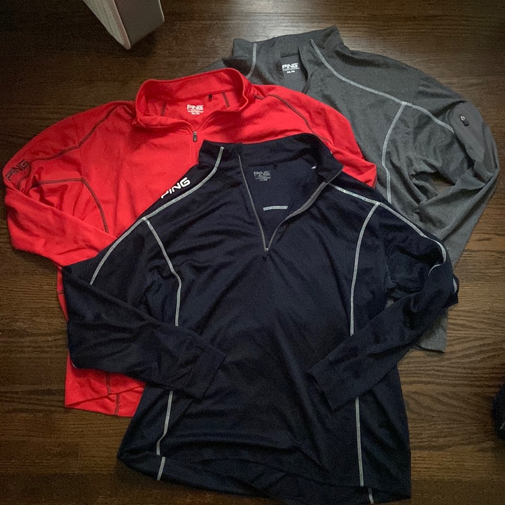 Three Ping golf polo pullovers sz xxl